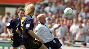 保罗·加斯科尼（Paul Gascoigne）在96年欧洲欧元区进球后为苏格兰门将的结束者几乎使他“被淘汰”