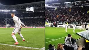 当Cristiano Ronaldo庆祝VS Spal时，整个尤文图斯体育场尖叫“Siuuuuuu”