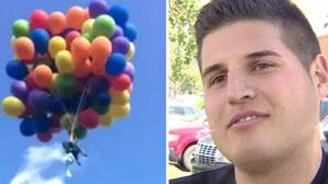 使用草坪椅子和一百氦气球飞到天空的人罚款26,500美元