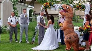 伴娘礼服作为姐姐的婚礼的t-rex