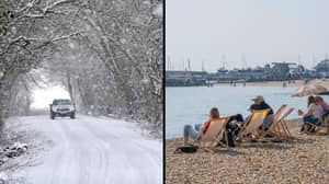 周末炎热天气后，下周在英国的部分地区被雪撞