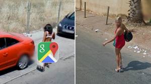 在谷歌地图上捕获：不幸的妓女抓住了他们在相机上的交易