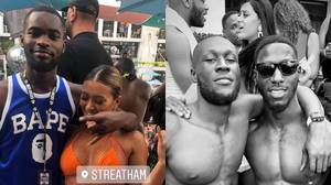 Dave Parties With Love Island 's Kaz Crossley And Jorja Smith at Stormzy 's #Merky Festival在伊比沙岛