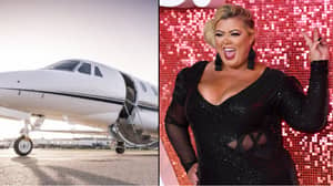 杰玛·柯林斯（Gemma Collins）通过发布Google股票图像来吹嘘私人飞机上的飞行