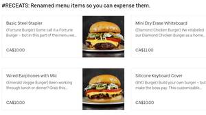 Burger Restaurant重命名菜单，所以您可以费用项目