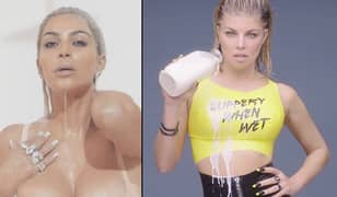 弗吉（Fergie），金·卡戴珊（Kim Kardashian），克里斯西·泰根（Chrissy Teigen）和西亚拉（Ciara）在牛奶中的牛奶淋浴，弗吉（Fergie）的新视频“ M.I.L.F. $”