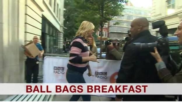 佐伊·鲍尔（Zoe Ball）早餐表演之后，英国广播公司（BBC）的歇斯底里观众在标题上进行标题