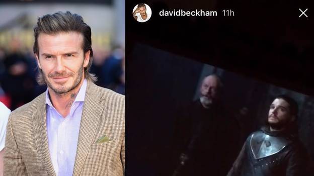 戴维·贝克汉姆（David Beckham）poft剧透的“权力游戏”粉丝