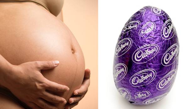 复活节彩蛋图显示分娩期间女性的子宫颈扩张