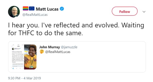马特·卢卡斯（Matt Lucas）回应批评家。信用：Twitter