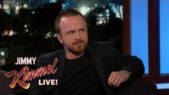 吉米·金梅尔（Jimmy Kimmel）表演的亚伦·保罗（Aaron Paul）。信用：ABC