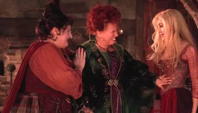 Hocus Pocus的Kathy Najimy，Bette Midler和Sarah Jessica Parker。信用：Buena Vista图片