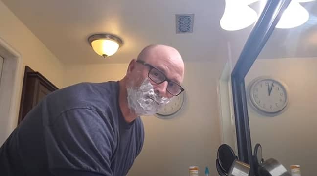 罗布的剃须视频。信用：YouTube/爸爸，我怎么样？