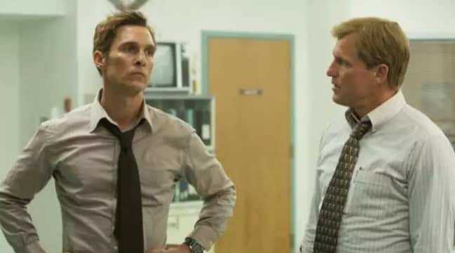 Matthew McConaughey和Woody Harrelson在True侦探中。学分：HBO“width=