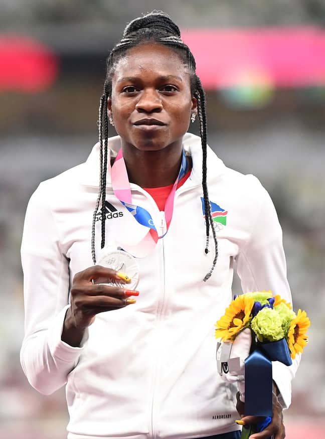 克里斯汀·姆博马（Christine Mboma）在女子200m决赛中排名第二。学分：PA