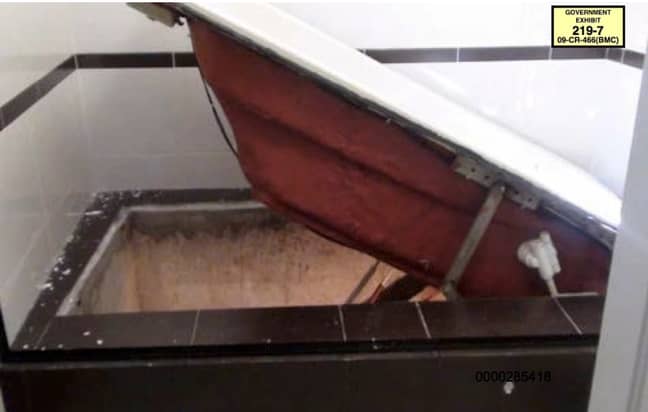 高架浴缸暴露了El Chapo的逃生路线。信用：美国检察官办公室