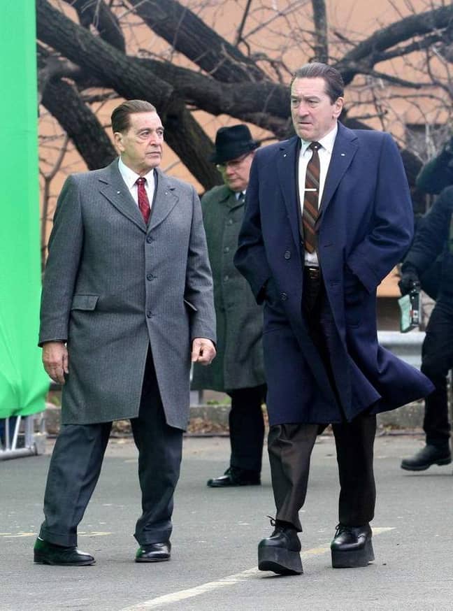 爱尔兰人的罗伯特·德·尼罗（Robert de Niro）和阿尔·帕西诺（Al Pacino）。图片来源：backgrid