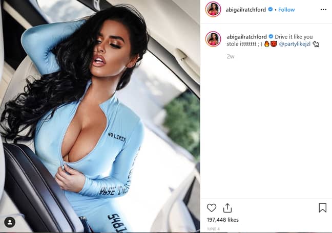 Abigail每个Instagram帖子赚了6,300英镑。学分：Instagram/Abigail Ratchford