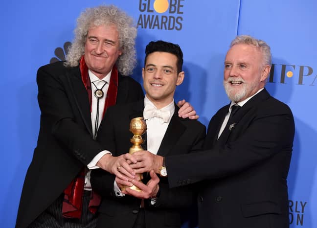 女王吉他手布莱恩·梅（Brian May），演员拉米·马莱克（Rami Malek）和鼓手罗杰·泰勒（Roger Taylor）。信用：PA