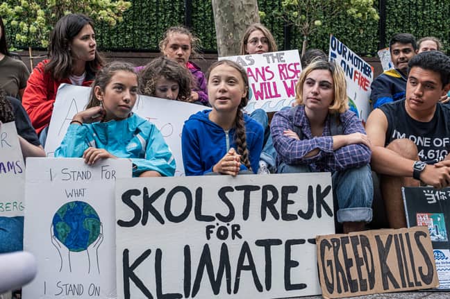 敦伯格（Thunberg）因反对气候变化的立场而受到称赞，这始于去年瑞典议会以外的罢工。学分：PA
