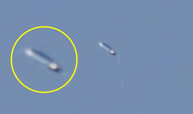 一个男人拍摄了他所说的是他家附近的不明飞行物。信用：肯尼迪新闻和媒体必威杯足球