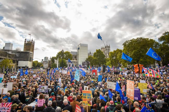 成千上万的人聚集在伦敦抗议。信用：PA