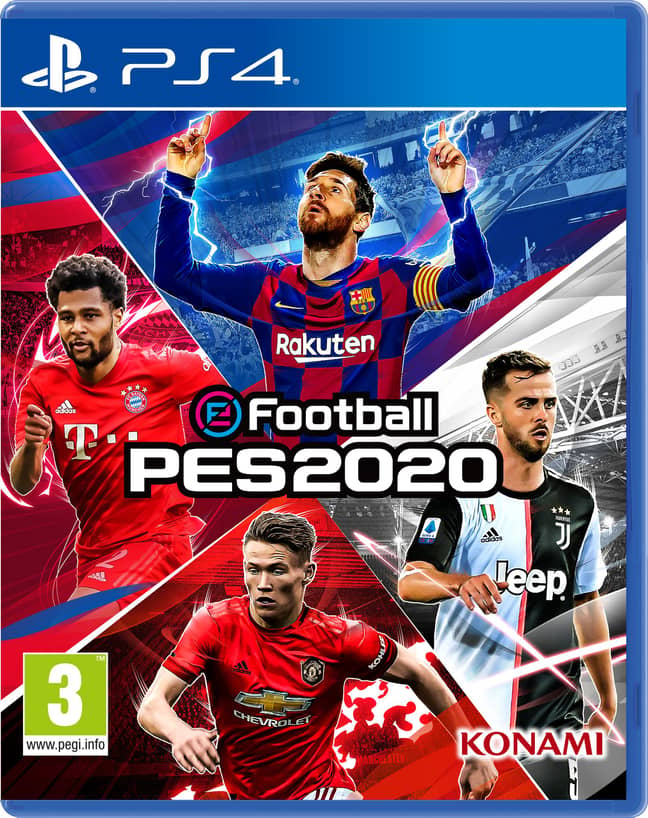 新的Efootball PES 2020 PS4封面信用：Konami