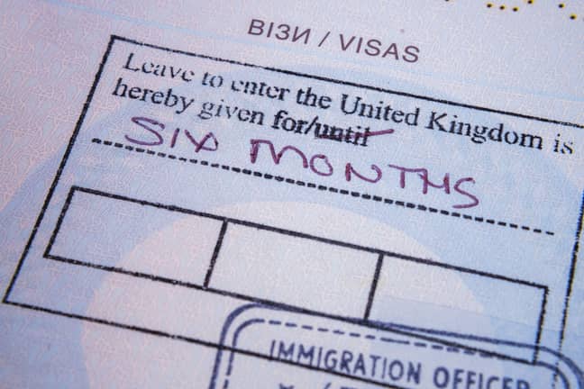 签证授予英国六个月的签证。信用：Alamy
