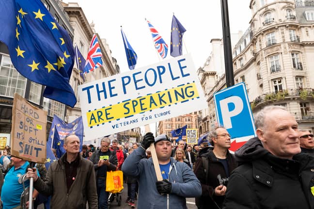 周末，大约有100万人在伦敦游行，要求对英国退欧的人民投票。学分：PA