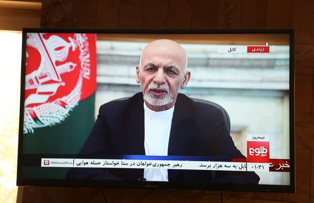 随着塔利班军队的发展，总统阿什拉夫·加尼（Ashraf Ghani）逃离了喀布尔的首都。学分：PA