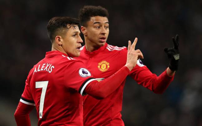 Alexis Sanchez和Jesse Lingard。信用：PA