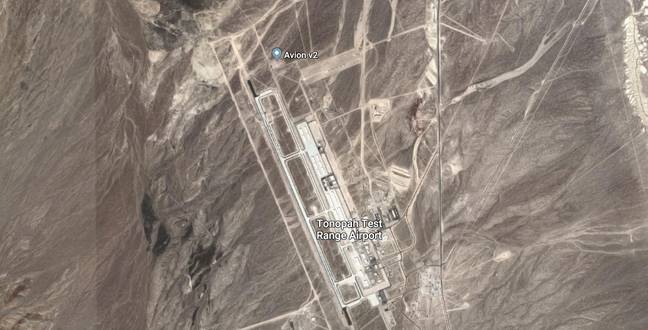 Tonopah测试范围机场。信用：Google地图