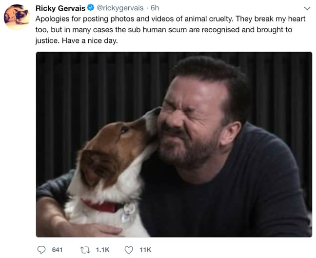 学分：Ricky Gervais/Twitter