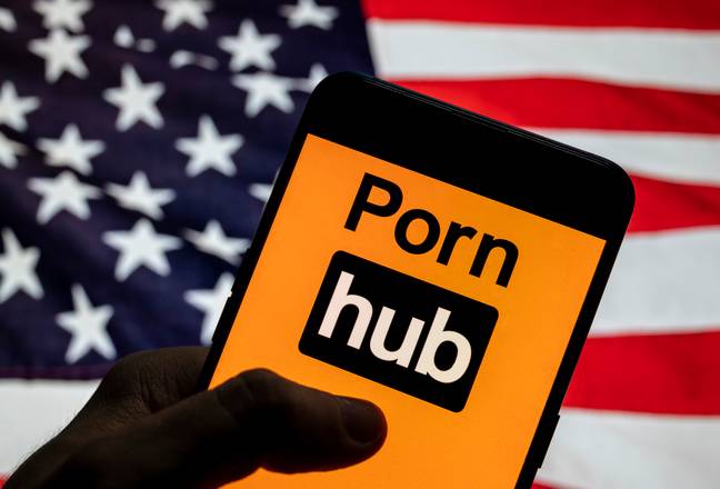 Pornhub，有一个美国国旗，无论是什么原因。信用：PA