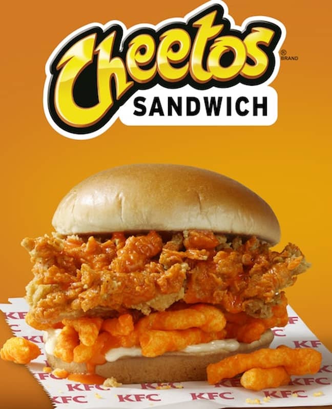 Cheetos三明治下个月正在美国遍布。信贷：肯德基