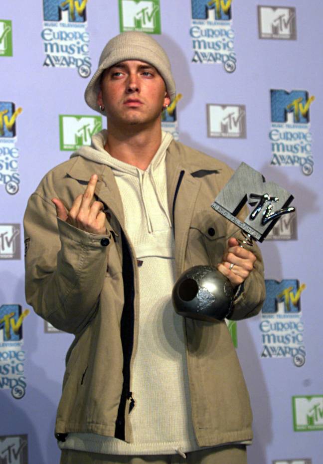 Eminem还在1999年MTV Europe Music Awards颁发的最佳嘻哈奖。信用：PA