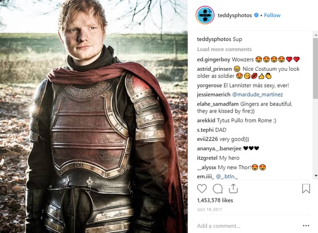 学分：Instagram/Ed Sheeran“width=