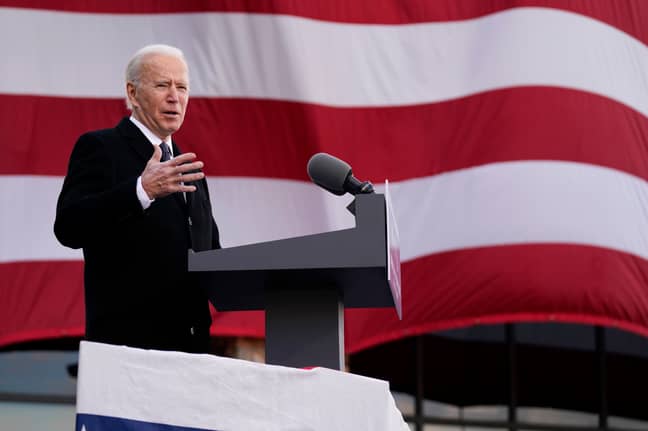 乔·拜登（Joe Biden）已宣誓就职为美国第46总统。信用：PA“width=