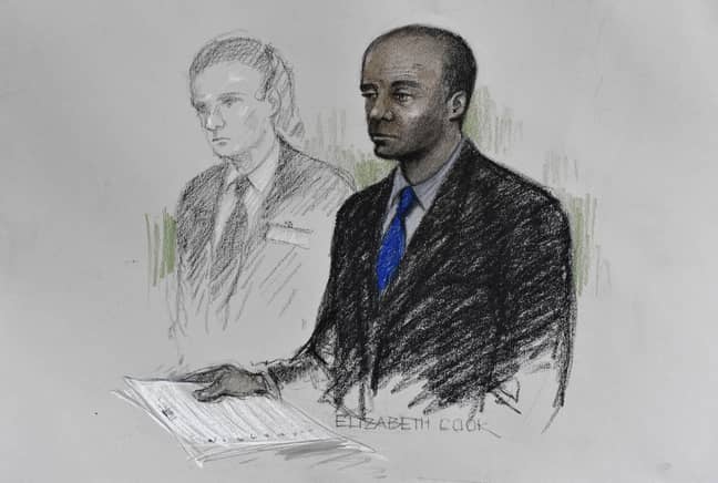 艺术家在2010年在法庭上对德罗伊·格兰特（Delroy Grant）的印象。（信用：PA）