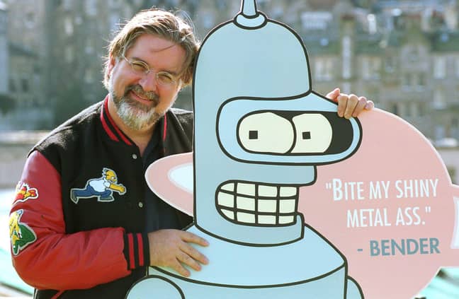 Matt Groing和Futurama的Bender。信用：Alamy“width=