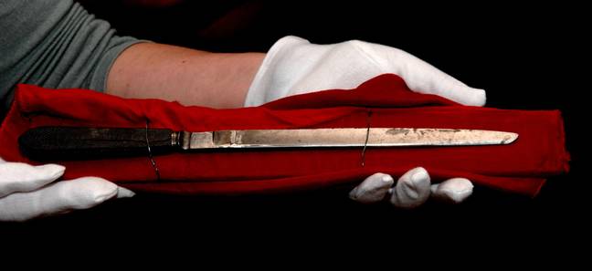 据信杰克·杰克（Jack the Ripper）在杀人中使用的一把刀。信用：PA