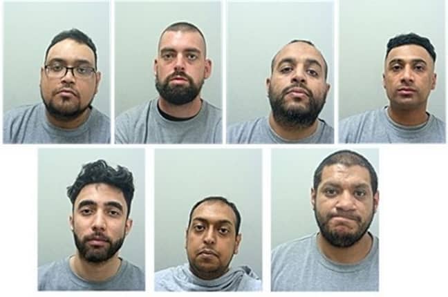 这七名男子将至少服刑216年。信用：兰开夏郡警察