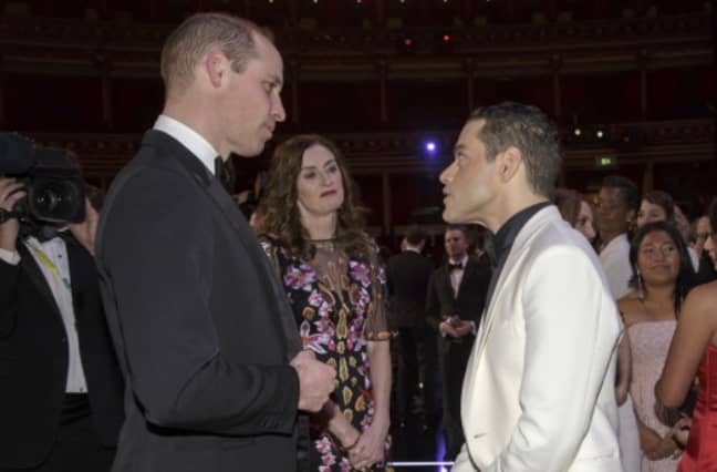 拉米·马莱克（Rami Malek）对剑桥公爵（Duke of Cambridge）讲话。信用：PA