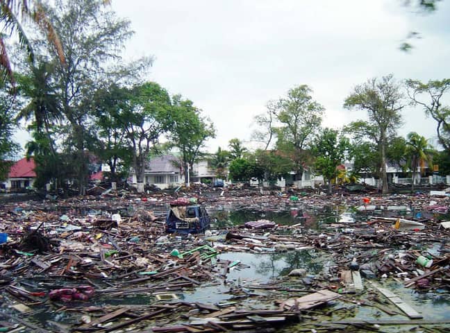 2004年东南亚的节礼日海啸。信用：PA“width=