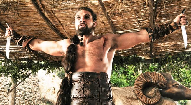 Khal Drogo（Jason Momoa）在“权力游戏”中。学分：HBO