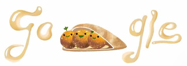 这款Google Doodle庆祝了沙拉三明治的起源。信用：Google