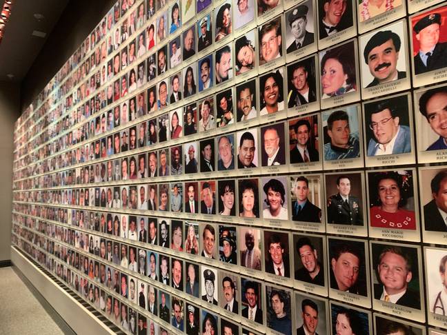 9/11袭击的受害者的照片在纽约的零纪念博物馆展出。（信用：PA）