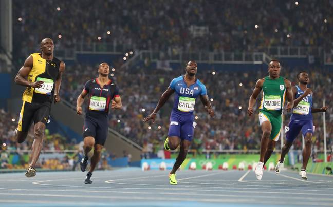 特雷冯·布罗梅尔（Trayvon Bromell）在2016年里约奥运会上与Usain Bolt竞争。（信用：PA）