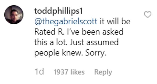 托德菲利普斯的回复。信用：Instagram / Todd Phillips