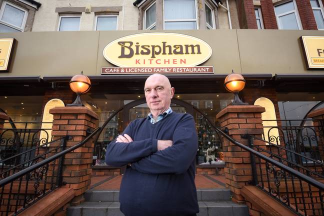 史蒂夫·霍迪（Steve Hoddy），布莱克浦（Blackpool）的Bispham Kitchen的所有者。信用：SWNS